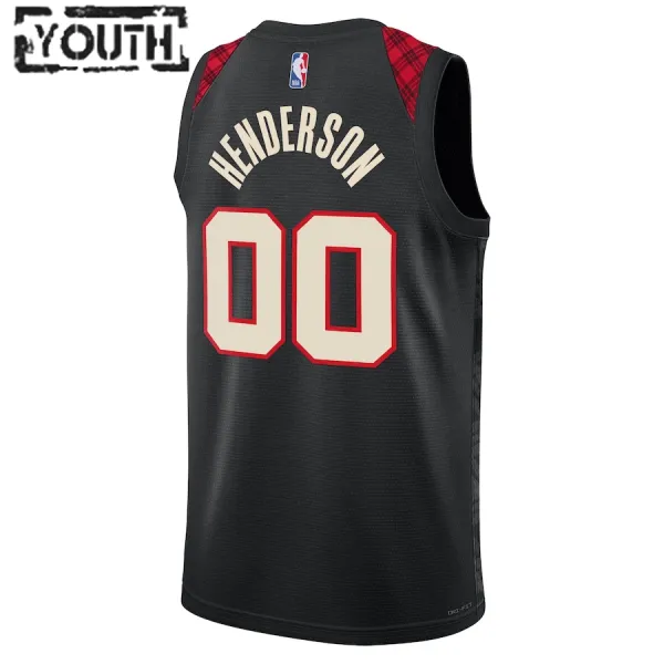 Nike Dječji Dres Portland Trail Blazers Scoot Henderson City Edition 2023/24 Swingman Crna