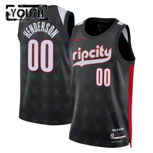 Nike Dječji Dres Portland Trail Blazers Scoot Henderson City Edition 2024/25 Swingman Crna