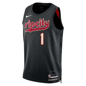 Nike Muški Dres Portland Trail Blazers Anfernee Simons City Edition 2023/24 Swingman Crna