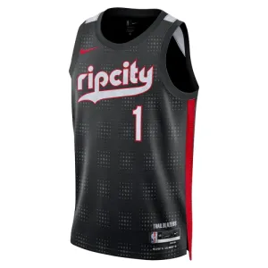 Nike Muški Dres Portland Trail Blazers Anfernee Simons City Edition 2024/25 Swingman Crna