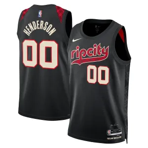 Nike Muški Dres Portland Trail Blazers Scoot Henderson City Edition 2023/24 Swingman Crna