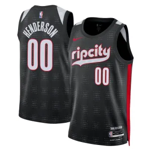 Nike Muški Dres Portland Trail Blazers Scoot Henderson City Edition 2024/25 Swingman Crna