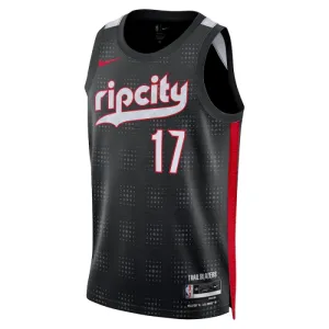 Nike Muški Dres Portland Trail Blazers Shaedon Sharpe City Edition 2024/25 Swingman Crna