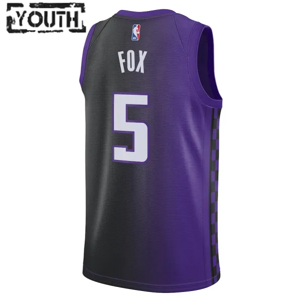 Jordan Dječji Dres Sacramento Kings De Aaron Fox Statement Edition 2023/24 Swingman Ljubičasta