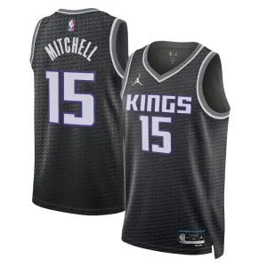 Muški Dres Sacramento Kings Jordan Davion Mitchell 15 Statement Edition Swingman Crna