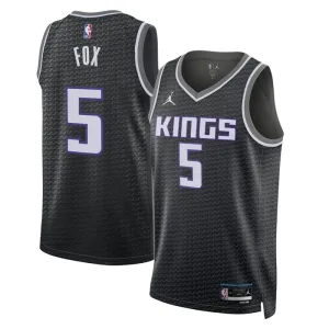 Muški Dres Sacramento Kings Jordan De Aaron Fox 5 Statement Edition Swingman Crna