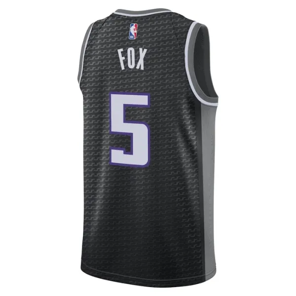 Muški Dres Sacramento Kings Jordan De Aaron Fox 5 Statement Edition Swingman Crna