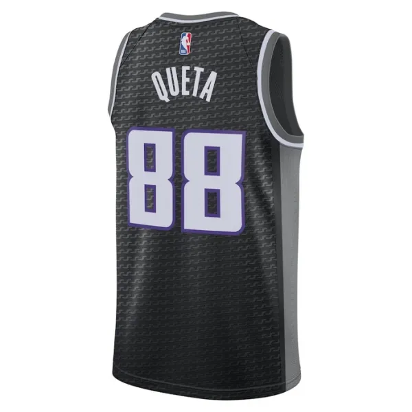 Muški Dres Sacramento Kings Jordan Neemias Queta 88 Statement Edition Swingman Crna
