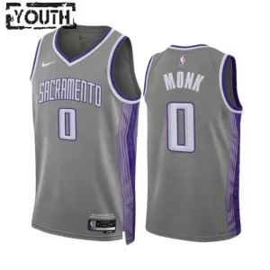 Nike Dječji Dres Sacramento Kings Malik Monk 0 City Edition 2022/23 Swingman Sivo