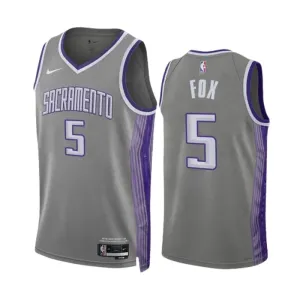 Nike Muški Dres Sacramento Kings De Aaron Fox 5 City Edition 2022/23 Swingman Sivo