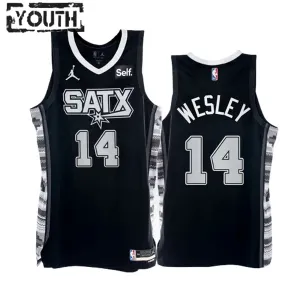 Dječji Dres San Antonio Spurs Blake Wesley 14 Jordan Statement Edition Swingman Crna