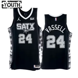 Dječji Dres San Antonio Spurs Devin Vassell 24 Jordan Statement Edition Swingman Crna