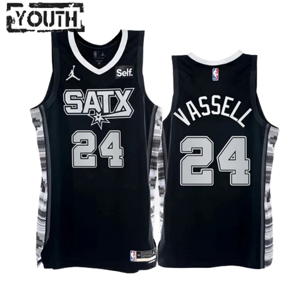 Dječji Dres San Antonio Spurs Devin Vassell 24 Jordan Statement Edition Swingman Crna Dječji Dres San Antonio Spurs Devin Vassell 24 Jordan Statement Edition Swingman Crna