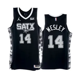 Muški Dres San Antonio Spurs Blake Wesley 14 Jordan Statement Edition Swingman Crna