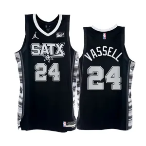 Muški Dres San Antonio Spurs Devin Vassell 24 Jordan Statement Edition Swingman Crna