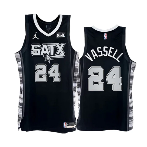 Muški Dres San Antonio Spurs Devin Vassell 24 Jordan Statement Edition Swingman Crna Muški Dres San Antonio Spurs Devin Vassell 24 Jordan Statement Edition Swingman Crna