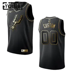 Nike Dječji Dres San Antonio Spurs Personalizacija Golden Edition Swingman Crna