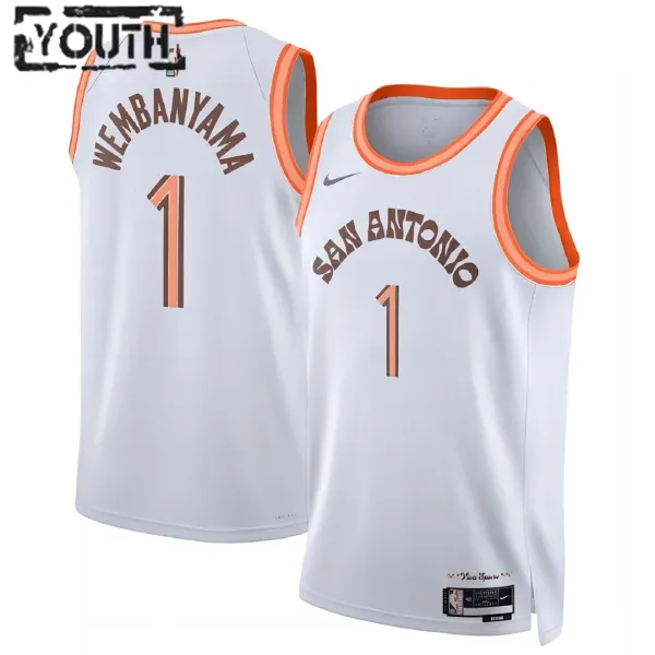 Nike Dječji Dres San Antonio Spurs Victor Wembanyama 1 City Edition 2023/24 Swingman Bijela Nike Dječji Dres San Antonio Spurs Victor Wembanyama 1 City Edition 2023/24 Swingman Bijela