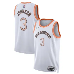 Nike Muški Dres San Antonio Spurs Keldon Johnson City Edition 2023/24 Swingman Bijela