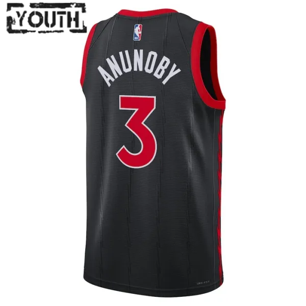 Dječji Dres Toronto Raptors Jordan OG Anunoby 3 Statement Edition Swingman Crna