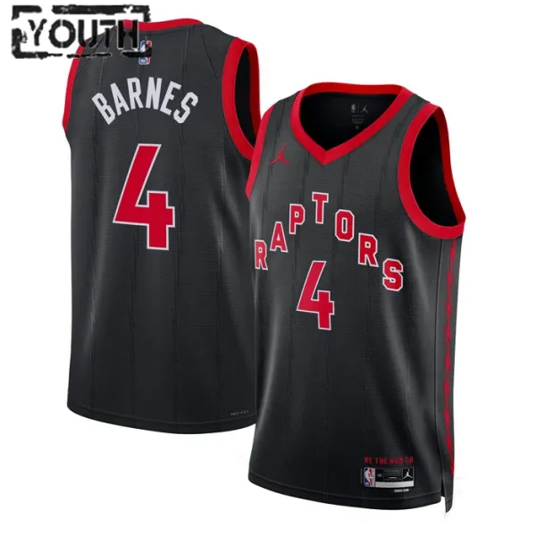 Dječji Dres Toronto Raptors Jordan Scottie Barnes 4 Statement Edition Swingman Crna Dječji Dres Toronto Raptors Jordan Scottie Barnes 4 Statement Edition Swingman Crna