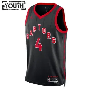 Dječji Dres Toronto Raptors Jordan Scottie Barnes 4 Statement Edition Swingman Crna