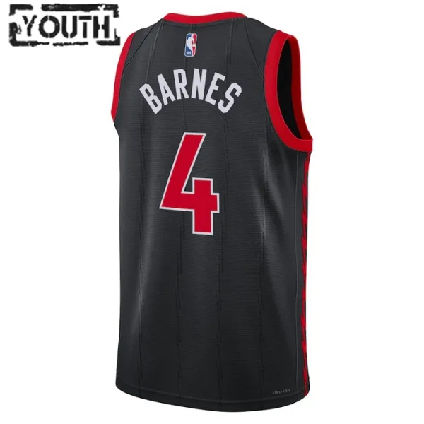 Dječji Dres Toronto Raptors Jordan Scottie Barnes 4 Statement Edition Swingman Crna