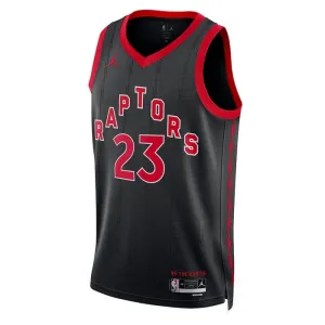 Muški Dres Toronto Raptors Jordan Fred Vanvleet 23 Statement Edition Swingman Crna