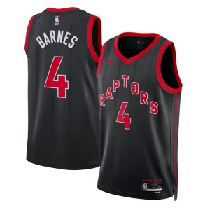 Muški Dres Toronto Raptors Jordan Scottie Barnes 4 Statement Edition Swingman Crna