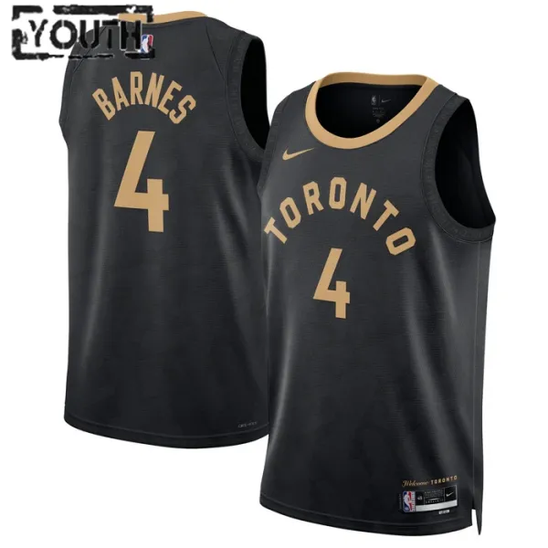 Nike Dječji Dres Toronto Raptors Scottie Barnes 4 City Edition 2022/23 Swingman Crna Nike Dječji Dres Toronto Raptors Scottie Barnes 4 City Edition 2022/23 Swingman Crna