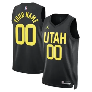 Muški Dres Utah Jazz Jordan Personalizacija Statement Edition Swingman Crna